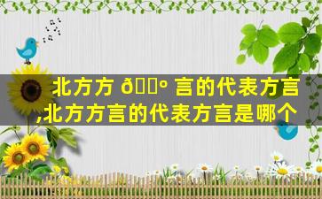 北方方 🐺 言的代表方言,北方方言的代表方言是哪个
